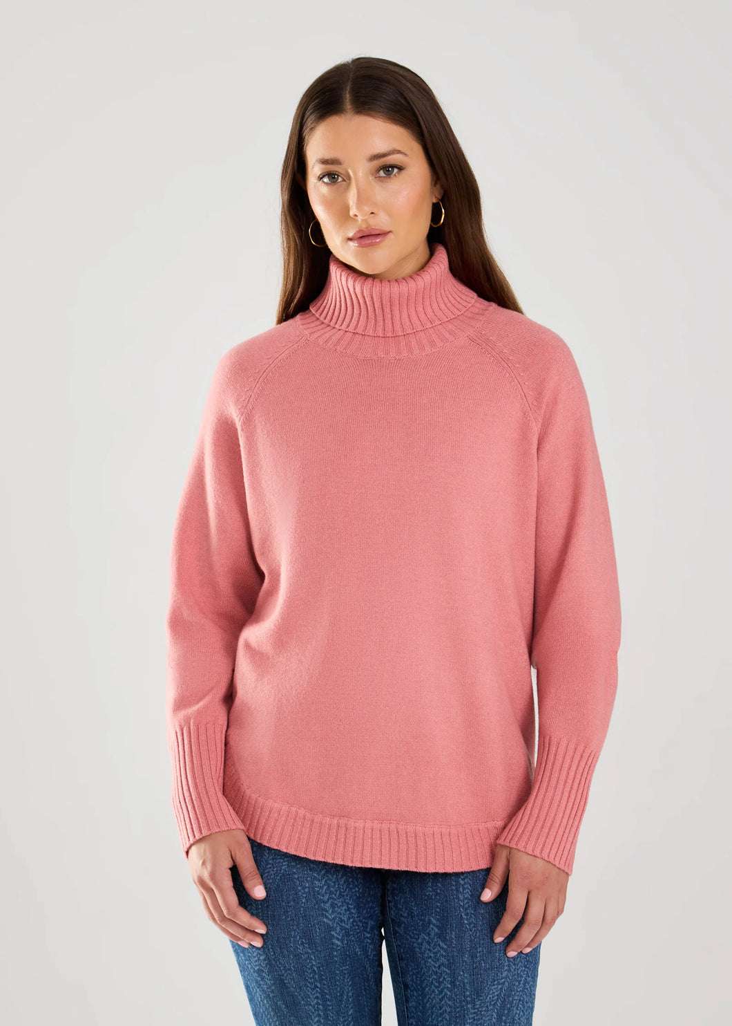 High neck long sleeve sweater hotsell