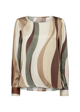 Load image into Gallery viewer, Soya Ines Olive Swirl Blouse
