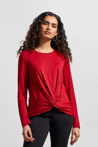 T French Terry Knot Top: Red