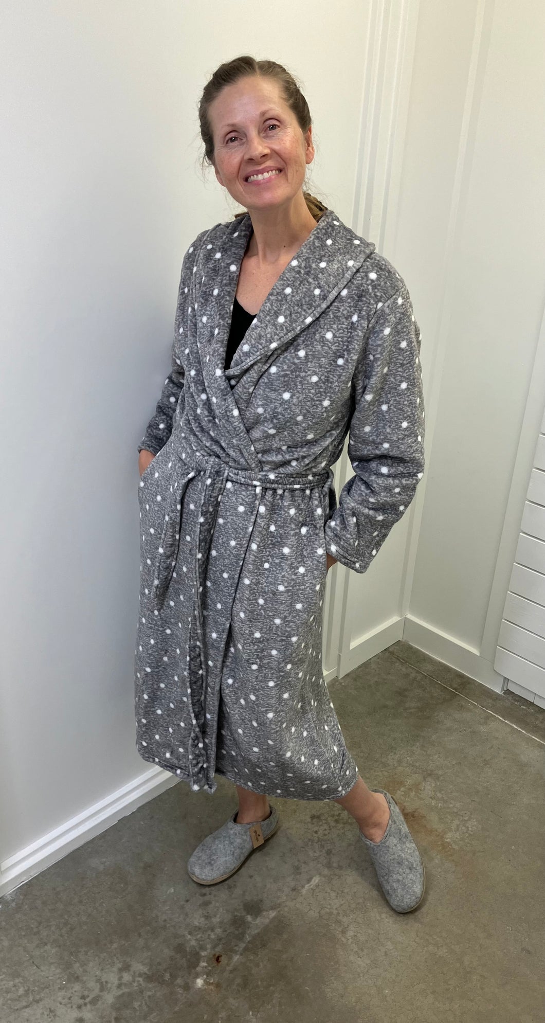 Grey Tie Dot Robe