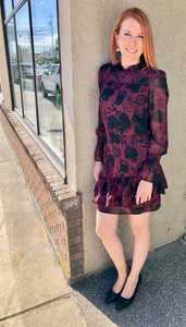 High Neck Merlot Dress